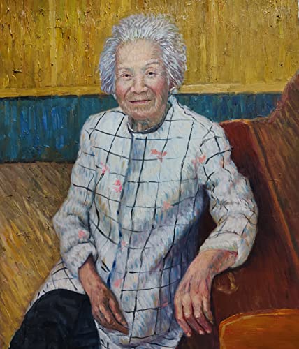 Senior Portretno slikarstvo u Van Goghovom stilu, ulje po meri sa fotografije, ručno oslikano uljem na platnu, personalizovano ulje