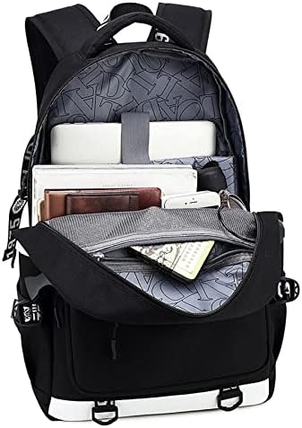 Potekoo Boys Kylian Mbappe Schoolbag Soccer Stars Backpack, višenamjenska torba za laptop sa USB punjenjem / priključkom za slušalice