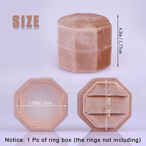 Aiex baršun prstenasta kutija 2 utor, izvrsna ormar za velvet prstena za ceremoniju svadbenog prijedloga za angažman Valentines Dan za držanje dvostrukih prstenova nakita
