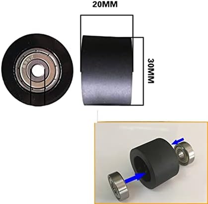 Crni ležaj Tvrdi gumeni promjer kotača 30mm Visina 20mm Voženi pullej Mute Vodič Dupli ležaj 1pcs