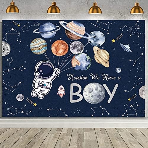 AIBIIN imamo pozadinu za dječake u svemiru tematska pozadina za tuširanje beba za djecu svemirski Astronaut raketne zvijezde Planet Galaxy pozadina svemira Galaxy Baby Shower Party Dekoracije Banner Vinyl 7x5ft