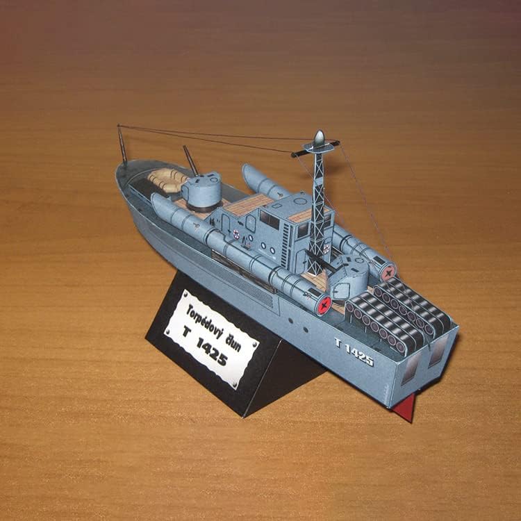 MOUDOAUER 1/150 skala ruski T-1425 torpedni brod Model papir Borac vojni Model Diecast brod Model za kolekciju model kolekcije