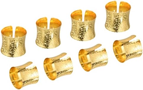 Uxcell Metal salvetinski prstenovi set od 8, ruža uzorak Držač prstenaste kopče za trpezarijski stol ukrase za ronjenje za rođendan