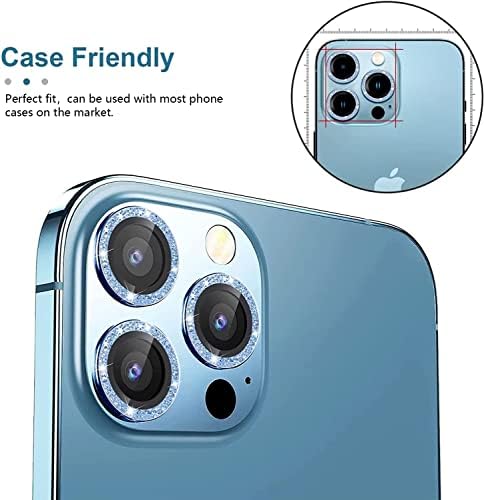 Meikobuly [3+3] za iPhone 13 Pro Max zaštitnik sočiva kamere i iPhone 13 Pro zaštitnik sočiva kamere, jednostavna instalacija, pogodna