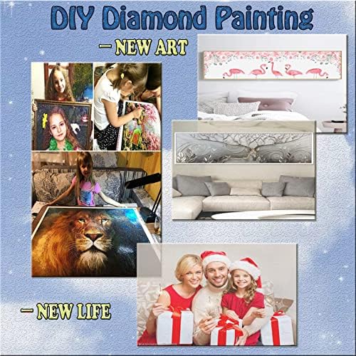 Dijamantni setovi za odrasle, Feathere Diamond Art Kids početnik DIY 5D boja po brojevima, velikim punim bušilicama Dijamantna točkica Kristal dragulja Umjetnost slika slika za kućni zidni dekor Pokloni, 12x36in