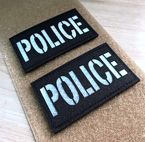 2 kom reflektirajuća policijska zakrpa Reflektivna policajca policijska zakrpa sa kukom i petljom 2x3,5 inča