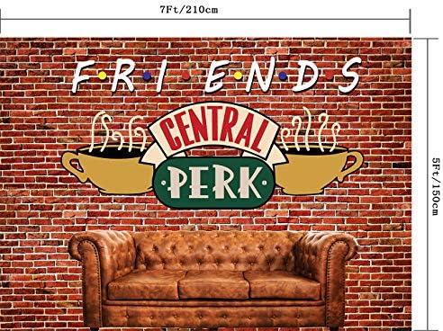 CapiSco 10x8ft Central Perk prijatelji TV Show Tema Party Backdrop crvena cigla zid Retro Pub Sofa i kafa fotografija pozadina za