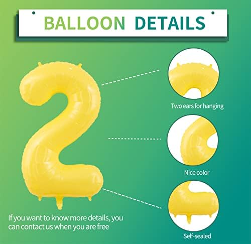 Balon sa žutim brojem od 40 inča velika folija helijumski Mylar Baloni za dekoracije za 2. 21. rođendan