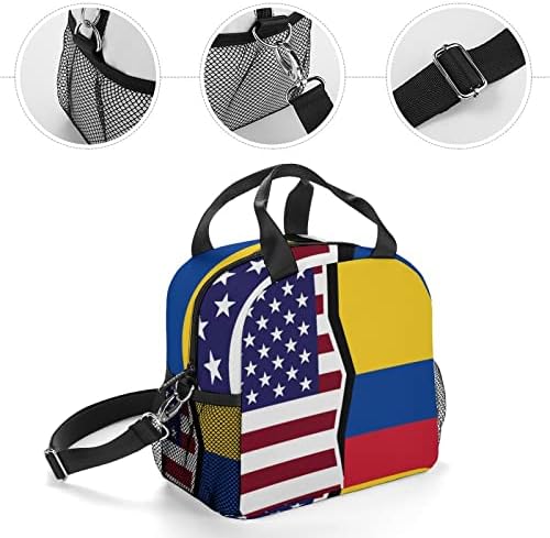 Američka i kolumbijska Zastava kutija za ručak torba za odlaganje nepropusna Cooler Tote torba za rame po cijelom printu