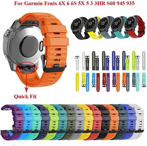 PURYN 20 26 22mm Quick Fit traka za sat za Garmin Fenix 7 7x 7s sat silikonska traka za brzo oslobađanje Easyfit narukvica