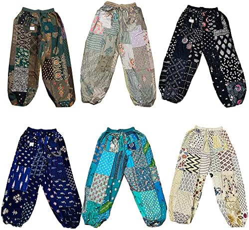 Indijska boemska asortirana patchwork harem hlače / Super Comfy Rayon Unisex harem hlače sa džepom / hipima