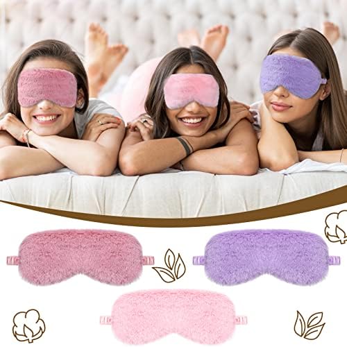 8 komada plišana maska ​​za spavanje za žene spavanje, umjetno krzno maske za oči mekani komforni krzneni natpis za oči, spavanje preko zabavnih potrepština za djevojčicu djecu