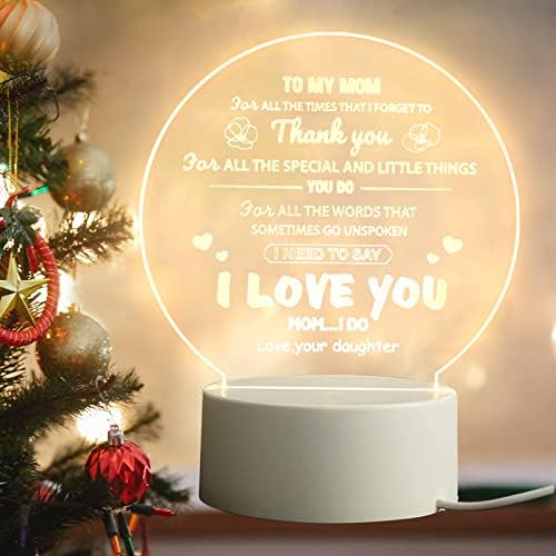 Pokloni za mamu-akril gravirana noćna svjetla 15 * 19cm mama pokloni od kćeri-jedinstveni rođendan Majčin dan zahvalnosti božićni poklon-personalizirane noćne lampe poklon za mamu baku ženu žene