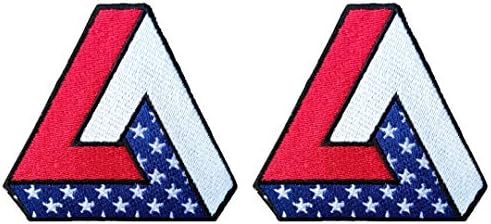 Američka zastava Patch trokut, optička patch patch penrose triskelion USA - glačalo na / šivati, 3 inča - patriotski, moral, merica