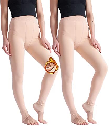 Luxccaiw 2 pakovanja runo obložene gamaše za žene, zimske tople nogu visokog struka tekuće joge hlače