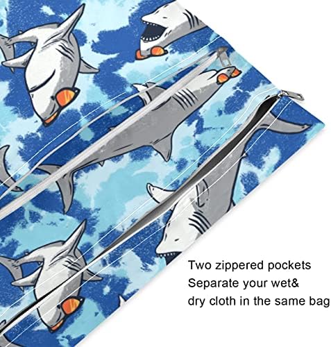 Zzxxb cool morski pas kamuflaža Vodootporna mokraća torba za krpu za višekratnu upotrebu pelene kopriva s džepom sa patentnim zatvaračem