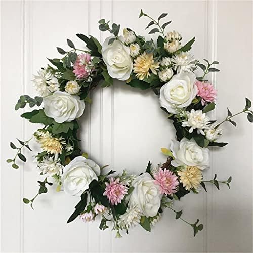 Zjhyxyh 16 inčni krizantemske cvjetne ruže Vrata vijenac Vjenčanje ukrasni vijenac