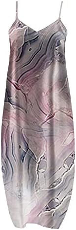 Grafičke haljine Charella za žene Jesen Summer Slip Slip Spaghetti remen za ulazak izrez duge haljine tinejdžerske djevojke WP