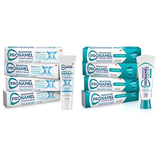 Sensodyne Pronamel intenzivna pasta za popravku emajla, Arktički povjetarac-3,4 unce x 4 & amp; Pronamel emajl pasta za zube svježeg