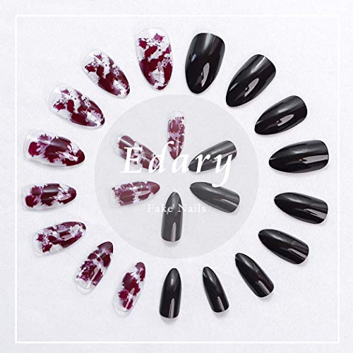 Edary False Nails gotic Full Cover sjajni lažni nokti oblikuju nokte Sharp Art 24kom Stiletto Nail za žene