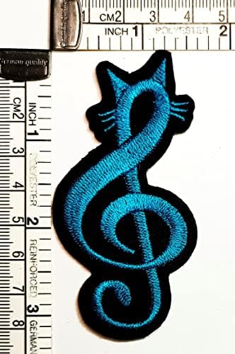 Kleenplus Blue Kitten Music Note Cartoon Kids pegla na zakrpama modni stil vezeni motiv Applique dekoracija amblem Costume Arts Sewing Repair