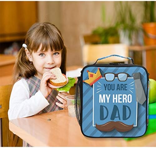 Moje malo gnijezdo izolovana hladnjača kvadratna torba za ručak ti si moj heroj tata termalni radni piknik Organizator hrane za ručak za žene muškarce djecu