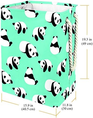Inhomer Panda Bear Vector Background 300d Oxford PVC vodootporna odjeća Hamper velika korpa za veš za ćebad igračke za odjeću u spavaćoj sobi