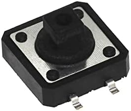 Brewix Micro prekidač 500pcs 12 * 12 * 7.3 Svjetlosni prekidač za dodir SMD mikro prekidač 12x12x7.3mm 4pins gumni gumb prekidač otporan na visoke temperature