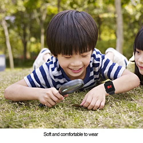 Kids digitalni sat, vodootporni Silikonski sat za zaštitu od ogrebotina LED ekran kvadratnog oblika dizajn pozadinskog osvetljenja digitalni sat za studente