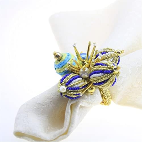 N / A prsten za prsten za salvetu Svečano dekor vjenčani ukrasi 8 komada ručno izrađene staklene perle zvona