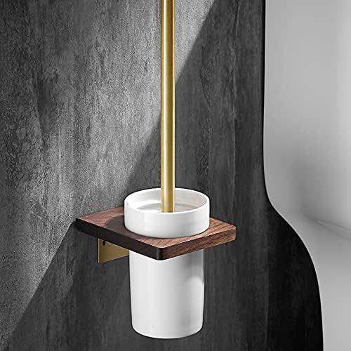 WYFDP Čvrsta drva orah ručnik oraha u kupaonici ručnik stalak za kupaonicu oblica četkica zlatna kupaonica viseći zidni set zida