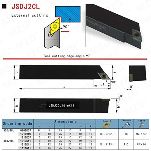 FINCOS CNC strug prednji okretanje obrađeni alat JSDJ2CL1212K11 mali dijelovi za obradu Adapter oštrica 80 stepeni pastila DC -: JSDJ2CL1010K07)