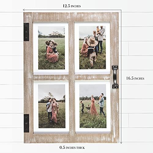 GLM Farmhouse Frames, drži 4 fotografije - 4x6 sa prostirkom ili 5x7 kolaž okvira, okvira za na slici nakit zidni dekor, okviri za prikaz kolaža, okviri za foto kolažu, okviri kolaža za fotografije za 4x6 slike