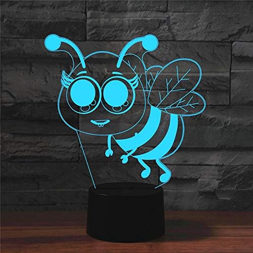7 promjena boje Lovely Bee 3D led lampa Dječija spavaća soba dekor rasvjeta USB noćna svjetla kreativni poklon za djecu stolna lampa
