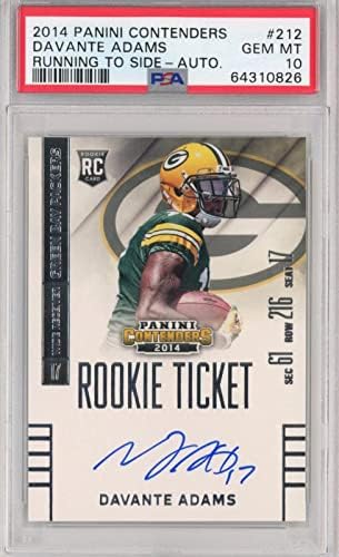 Ocjenjivo 2014 Panini Terminis Davante Adams 212 Auto Rookie Football Card PSA 10 - Nogometna ploča sa autogramiranim rookie karticama