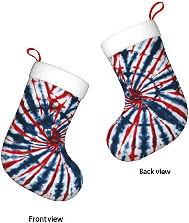 Božićne čarape Plava crvena kravata Dye uzorak dvostrani kamin viseći čarape