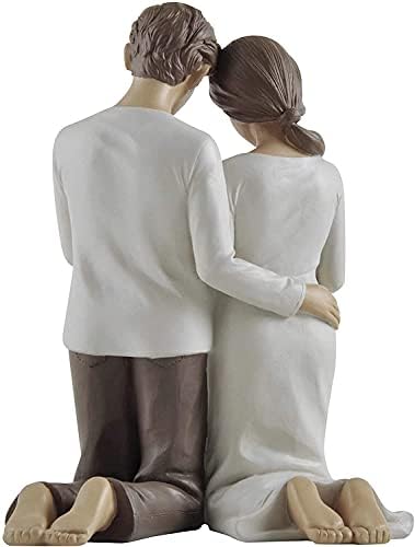 Istini trenuci Muž i supruga moli se par klečeći statuu - skulptovana ručno oslikana figurica, kolekcija