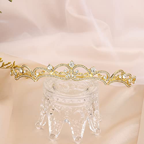 Araluky rhinestone Crown Crystal Bridal Tiara princeza Crown rođendanske tijare i Krune za žene i djevojčice, modni mladenci za glavu za kosu Dodaci za vjenčanje rođendan matursko-Gold
