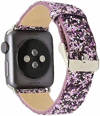 SEOAURA kompatibilna Apple Watch kožna traka 38mm 40mm Žena, Bling Glitter Strap Zamjena IWATCH serija 5 4 3 2 1 Sportsko izdanje