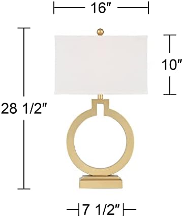 360 rasvjeta moderne Stolne lampe 28 1/2 visoki Set od 2 s USB priključkom za punjenje otvoreni prsten od brušenog zlata Bijela pravougaona