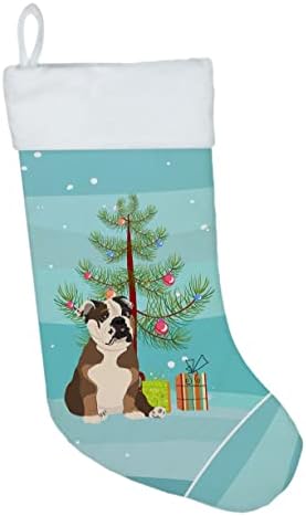 Caroline's bysures WDK3039CS Engleski buldog čokolada tan božićne božićne čarape, kamin Viseće čarape Božićna sezona Party Decor Decor