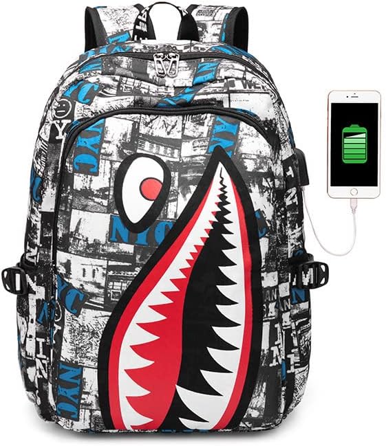 Nrseag Putovanje ruksak za laptop sa USB portom za punjenje, izdržljive torbe za košulje za borbu protiv kraze za dječake