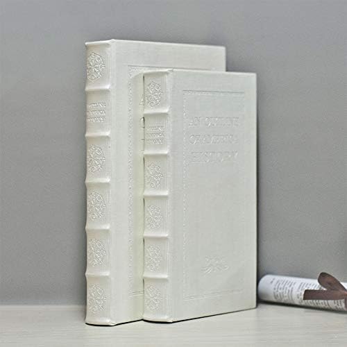 YD SZ Yadoo Dekorativne knjige s bijelim kožnim kožnim kutijama za ukras displej za kavu stola i polica Dekor, modne ukrasne kutije