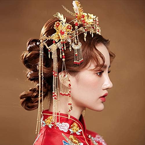 Hwydz Bridal Newide Golden Headwear Set toaro i krunice Coronet ukras za kosu za vjenčanje nakit oprema