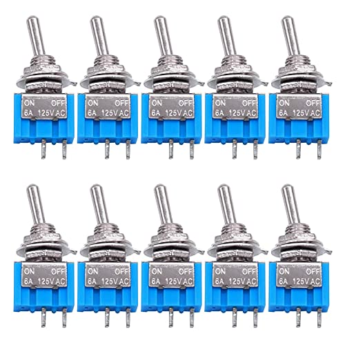 Dfamin 10pcs 2 PIN Spst Touch On / Off 6A 125V 2 Pozicija Mini minijaturni preklopnik SWITC