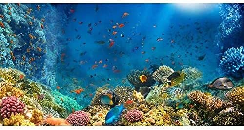 Aught 24x16 inča Vinyl podvodna pozadina akvarija Šarene koraljne tropske ribe podmorja svjetska riblja rezervoarska pozadina