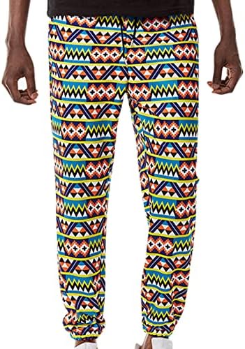 Muški afrički print joggers pantalone boho stilske dukseve elastične struk navodnicu casual sportske duge pant za muškarce