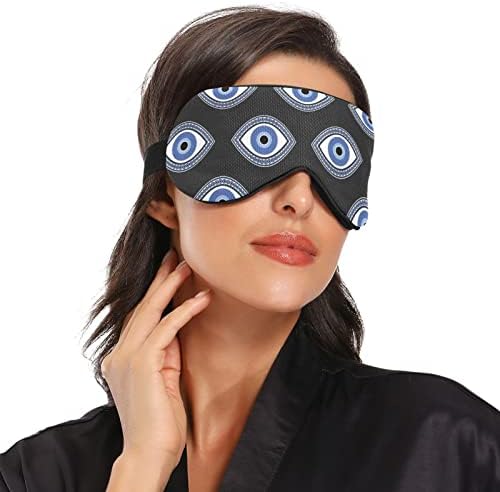 FOLIOSA SLEEP MASK Zli oči plavi otisak, prozračno udobno kaša za oči za ponderirano spavanje za žene čovjeka s podesivim elastičnim