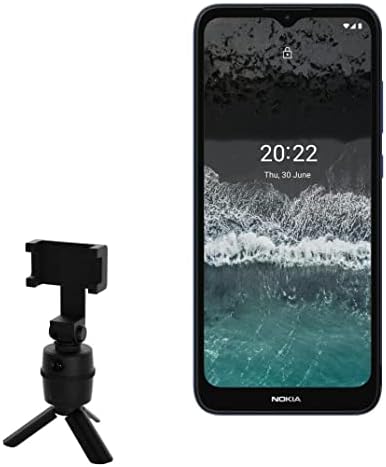 Štand i nosač Boxwave za Nokia C21 - PivotTrack Selfie stalk, praćenje lica okretnog postolja za Nokia C21 - Jet Black