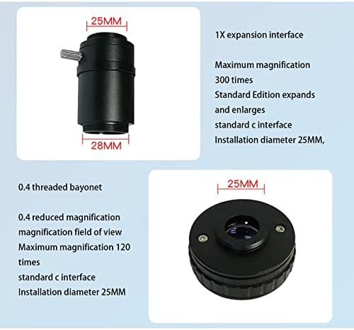 Deiovr Profesionalni dvogled binokularni stereo mikroskop CTV adapter, 0,5x 1x 1/3 Sučelje za sinhronizaciju održavanja Veliki polje View of Expansion adapter